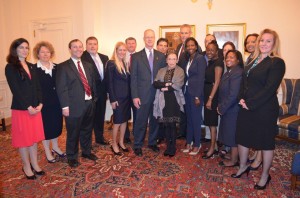 Ms. Dammer with Supreme Court Justice Ruth Bader Ginsburg, and the rest of the Phi Alpha Delta group.